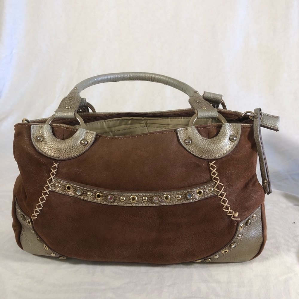 Lucidity Suede & leather brown handbag
